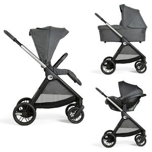 Carucior copii 3 in 1 Chicco Bellagio, Black Satin (gri inchis), 0luni+ imagine