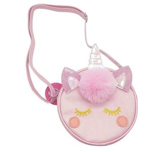 Poseta unicorn, Color Chic, roz cu puf imagine