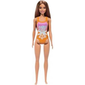 Papusa Barbie, La plaja in costum de baie, Tropical Pink, HXX50 imagine