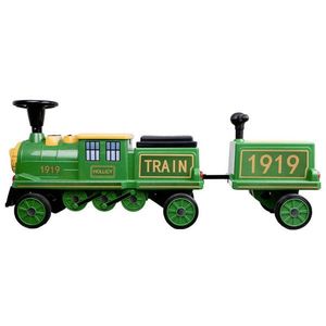 Trenulet electric pentru copii copii locomotiva + vagon Verde imagine