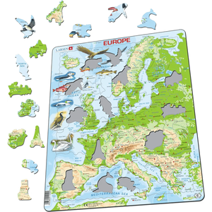 Puzzle 87 piese - Maxi - Harta fizica a Europei | Larsen imagine