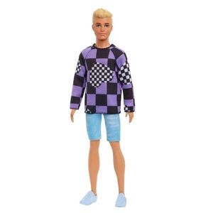 Papusa Barbie Fashionistas - Baiat Blond cu Bluza cu Imprimeu Geometric | Mattel imagine