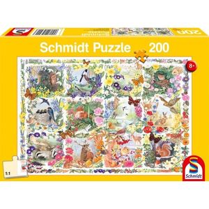 Puzzle 200 piese - Anotimpurile cu flori și animale | Schmidt imagine