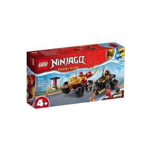 Lego Ninjago: Infruntarea dintre Kai in masina si Ras pe motocicleta imagine