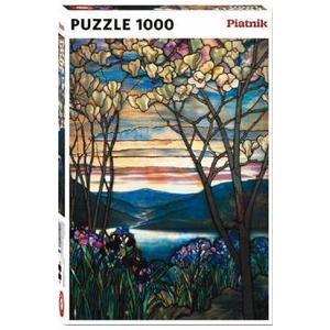 Puzzle 1000: Tiffany. Magnolii si irisi imagine