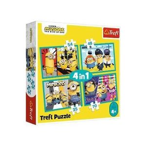 Puzzle 4 in 1: Lumea fericita a minionilor imagine