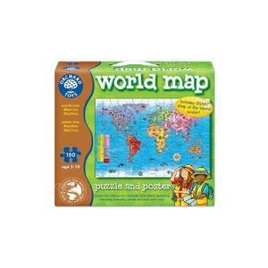 Puzzle si poster Harta lumii (engleza 150 piese) - Worls Map Puzzle & Poster imagine