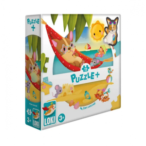 Puzzle Plus: Loki at the beach - 12 pcs imagine