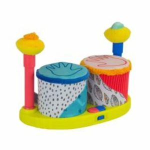 Jucarie Primul meu set de tobe Lamaze, 29.5x18x13.5 cm, plus/textil/plastic, multicolor imagine