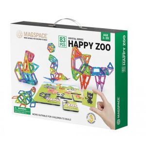 Resigilat - Set magnetic 83 pcs Magspace - Happy Zoo imagine