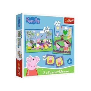 Puzzle 2 in 1: Memo Peppa Pig. Momentele fericite imagine