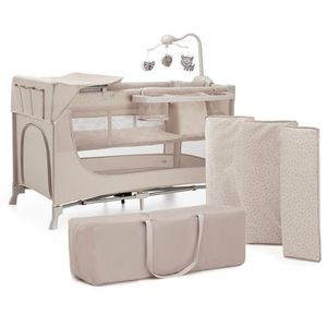 Patut travel Kinderkraft Joy 2 cu accesorii beige imagine