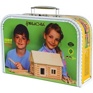 Set de constructie arhitectura, Walachia, Vario Suitcase, 72 piese din lemn imagine