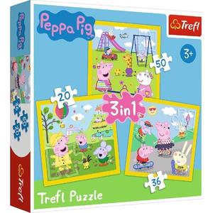 Puzzle 3 in 1. Peppa Pig. O zi aniversara imagine