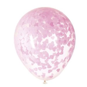 Baloane latex confetti roz 5 buc 40 cm imagine