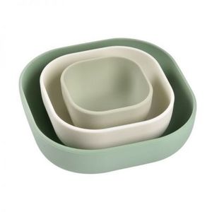 Set 3 boluri din silicon Beaba Sage Green imagine