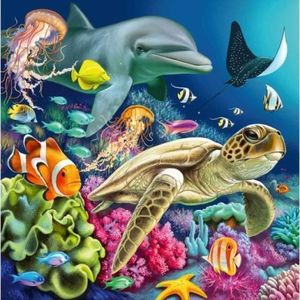 Puzzle animale in lumea subacvatica 3x49 piese imagine