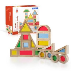 Junior Rainbow Blocks set 20 piese, Guidecraft imagine