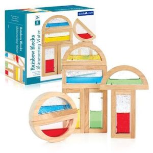 Rainbow Blocks, cu lichid colorat si sclipici, Guidecraft imagine