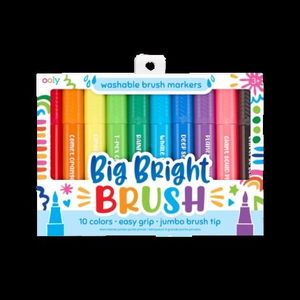 Carioci lavabile cu pensula, Big Bright Brush, set 10 culori imagine