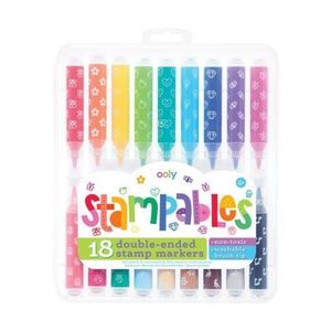 Carioci lavabile duble cu stampile Stampables- Set de 18 imagine