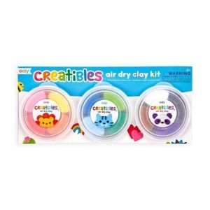 Kit DIY Creatibles - plastilina cu uscare la aer - set de 12 culori si 3 ustensile imagine