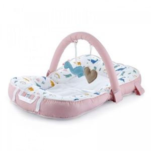 Saltea multifunctionala BabyJem Sit and Play cu bara jucarii (Model: Inele colorate) imagine