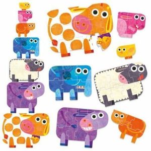 Headu Ecoplay - Puzzle-Uri Progresive Animale Mari Si Mici imagine