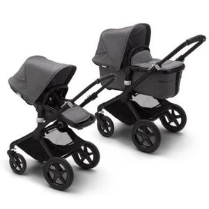 Carucior Bugaboo Fox 2 Complete Black Grey Melange 2 in 1 imagine