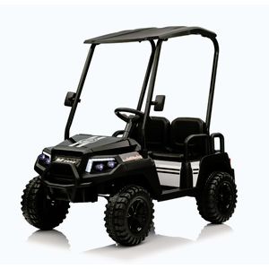 Imagine UTV electric pentru copii Kinderauto Golf-Kart, cu 4 locuri, 400W, 24V 7Ah, amortizoare, roti moi EVA, music player, negru