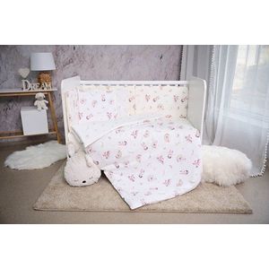 Set lenjerie pat, 60 x 120 cm, Smile Bumbac Ranforce, Lorelli, Beige Bunnies imagine