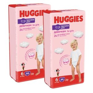 Pachet scutece chilotel Huggies Pants Mega pack 6 44 buc girl 15-25 kg 88 buc imagine