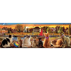 Puzzle 1000 piese - Panorma - Cats in the Quay | Educa imagine