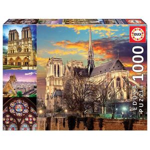 Puzzle 1000 piese - Notre Dame Collage | Educa imagine