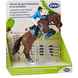 Figurina - Jumping Horse with Riding Girl | Papo imagine