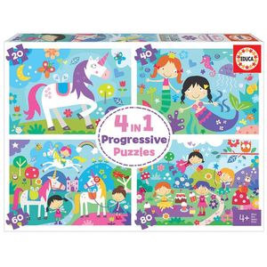 Puzzle 4in1 - Fantasy Friends | Educa imagine