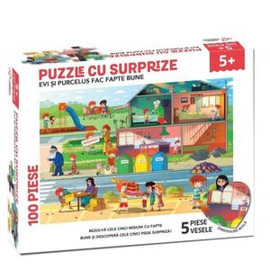 Puzzle - Evi si Purcelus fac fapte bune, 100 piese | Edu Class imagine