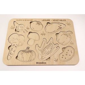 Puzzle de colorat - Legume | Acrilat WoodBox imagine