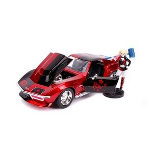 Set masinuta cu figurina - Harley Quinn & 1969 Chevy Corvette Stingray, 1: 24 | Jada Toys imagine