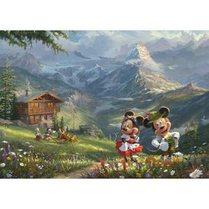 Puzzle 1000 piese - Thomas Kinkade - Mickey and Minnie in the Alps | Schmidt imagine