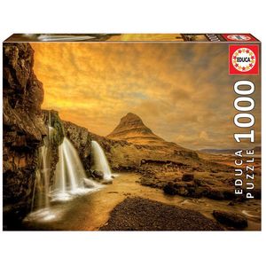 Puzzle 1000 piese - Kirkjufellsfoss Waterfall, Iceland | Educa imagine