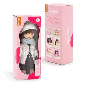 Papusa de plus - Sophie in a White Fur Coat, 32 cm | Orange Toys imagine