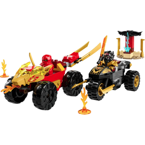 LEGO Ninjago - Infruntarea dintre Kai in masina si Ras pe motocicleta [71789] | LEGO imagine