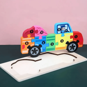 Puzzle din lemn - Camion - 10 piese | 838 Toys Factory imagine