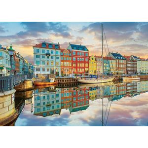 Puzzle 2000 piese - Sunset at Copenhagen Harbour | Educa imagine