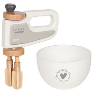 Jucarie de lemn - Set mixer de mana cu bol | Goki imagine