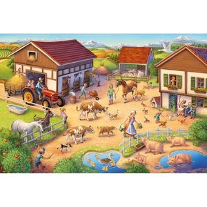 Puzzle 40 piese - Fun Farm with Figurines | Schmidt imagine