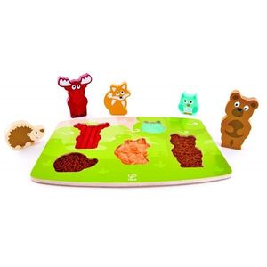 Puzzle tactil - Animalele din Padure, 5 piese | Hape imagine