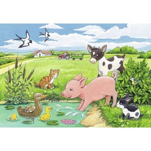 Puzzle 2x12 piese - Pui de Animale la Ferma | Ravensburger imagine