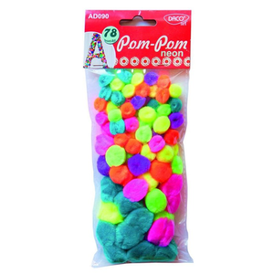 Accesorii craft - Pom-Pom neon, 78 bucati | Daco imagine